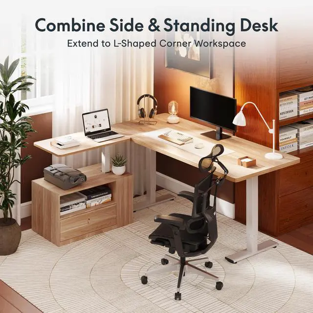 Alt view image 5 of 7 - H7 CAB Mobile File Cabinet with Storage Drawers, Under Desk | File cabinet with storage drawers for office organization. Under desk cabinet for standing desk setup and home office,Maple