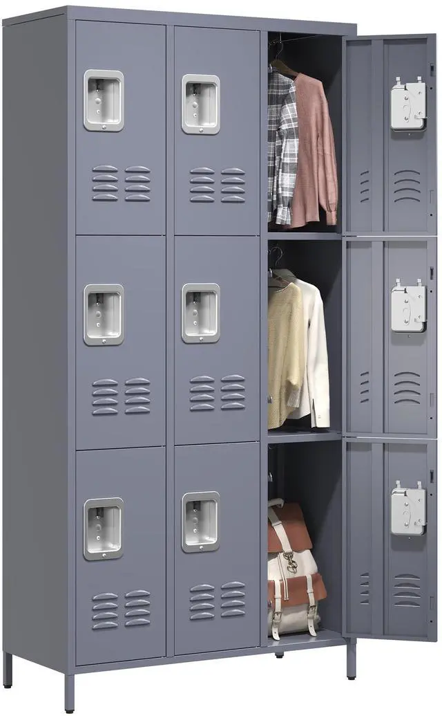 Main image of 9 Doors Metal Storage Locker for Employee,72" Sports Staff Lockers | Steel Tall Locker Cabinet with Shelves and Hooks Wide Clothes Cabinets for Office School Gym Home Bedroom Garage