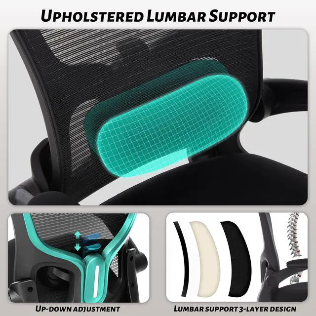 Alt view image 3 of 7 - 500LBS Ergonomic Drafting Chair Tall Office Chair for Counter Height or Standing Desk, Executive High Office Chairs with W-Shaped Thick Seat Cushion, Footrest Ring & Breathable Fabric, Black