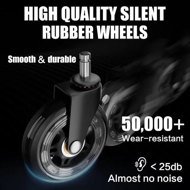 Alt view image 5 of 7 - Executive Big and Tall Office Chair with 7.83Hz Schumann Resonance Sleep Aid & Heating Stress Relief Heavy Duty Metal Base Desk Chair, Silent Rubber Wheels, Thick and Wide Cushion, Cream White