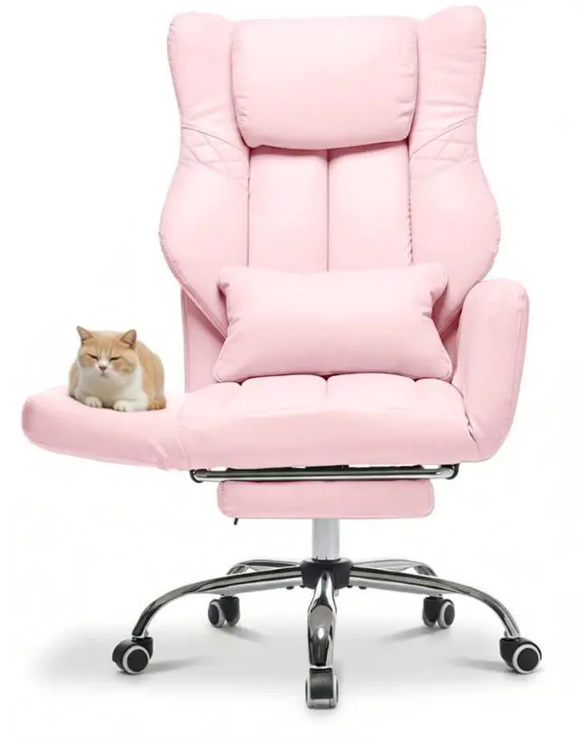 Main image of High Back Criss Cross Office Chair with Foot Rest & Flip Armrests | Big and Tall Criss Cross Gaming Chair, PU Leather Ergonomic Home office Computer Desk Chair, 155°Reclining with Lumbar Pillow
