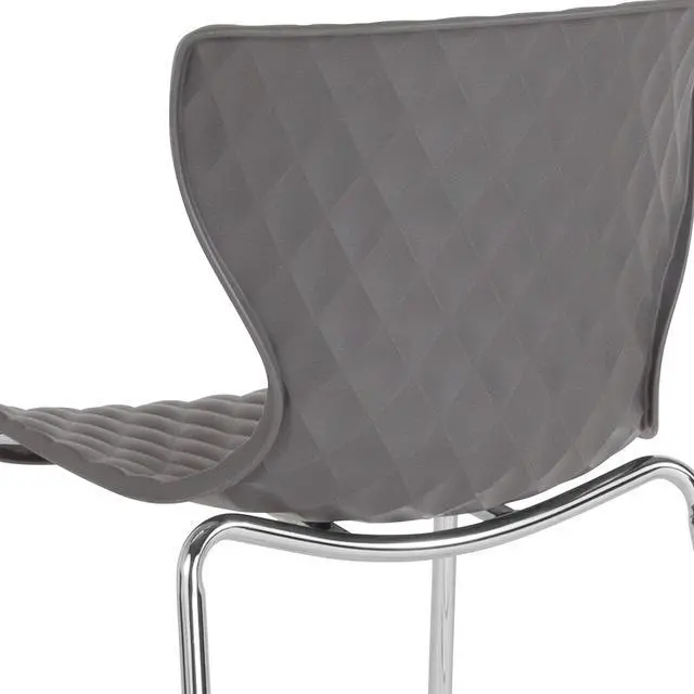 Alt view image 5 of 7 - Contemporary Design Gray Plastic Stack Chair | Contemporary, Contoured Back and Seat, Waterfall Seat