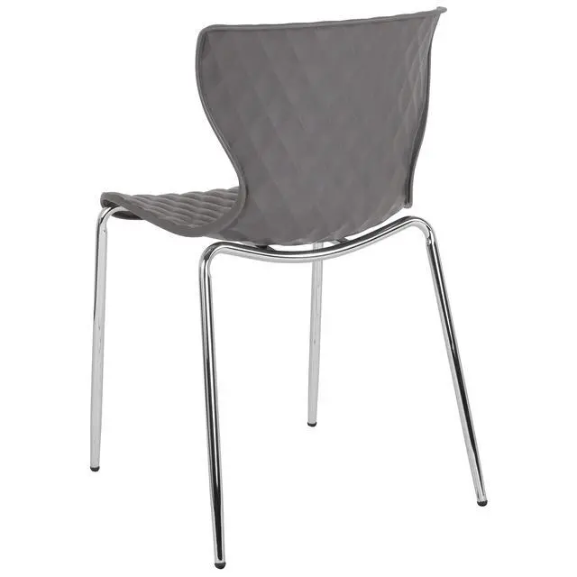 Alt view image 7 of 7 - Contemporary Design Gray Plastic Stack Chair | Contemporary, Contoured Back and Seat, Waterfall Seat