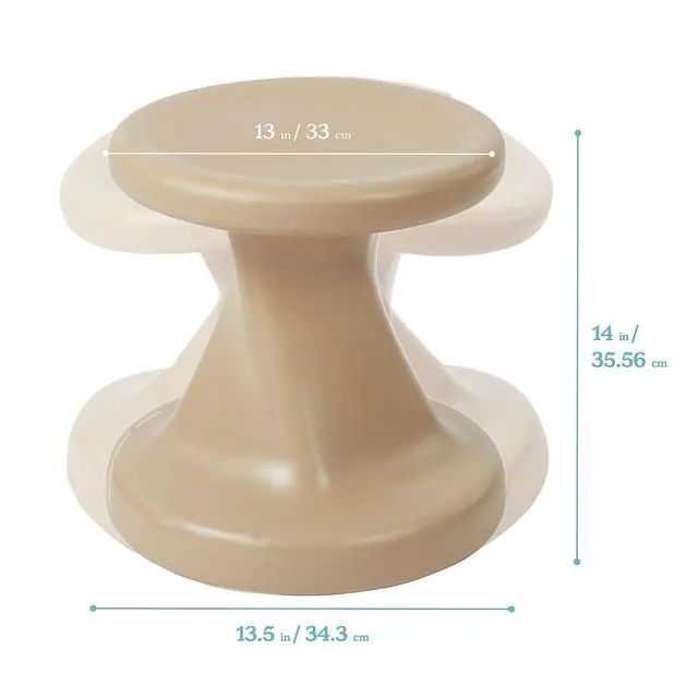 Alt view image 3 of 7 - Twist Wobble Stool, 14in Seat Height, Active Seating, Sand | UV-protected recyclable plastic, GREENGUARD Gold Certified, 6-8 years, 150 lb capacity, fully assembled, indoor/outdoor use