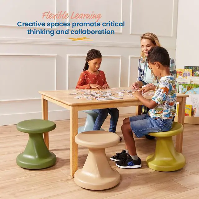 Alt view image 4 of 7 - Twist Wobble Stool, 14in Seat Height, Active Seating, Sand | UV-protected recyclable plastic, GREENGUARD Gold Certified, 6-8 years, 150 lb capacity, fully assembled, indoor/outdoor use