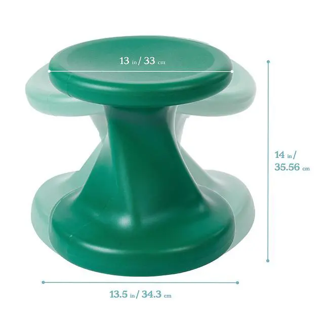 Alt view image 3 of 7 - Twist Active Wobble Stool, 14in Seat Height, Green | UV-protected recyclable plastic, GREENGUARD Gold Certified, 6-8 years, 150 lb capacity, fully assembled, indoor/outdoor use