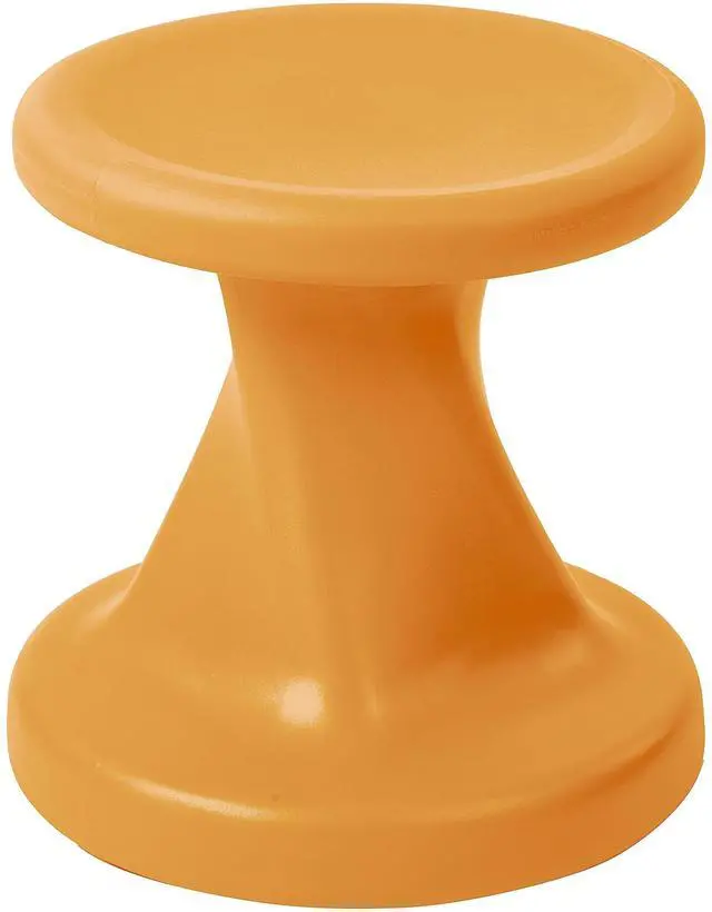 Main image of Twist Active Wobble Stool, 14in Seat Height, Classroom Furniture, Orange | UV-protected recyclable plastic, GREENGUARD Gold Certified, 6-8 years, 150 lb capacity, fully assembled, indoor/outdoor use