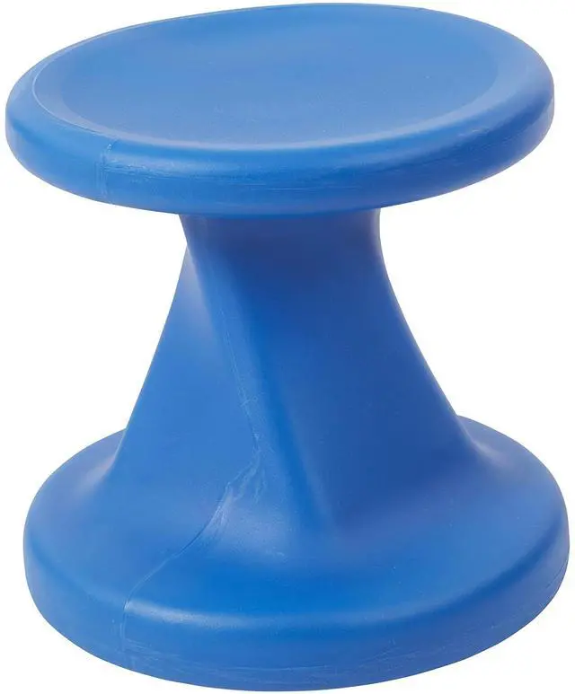 Main image of Twist Active Wobble Stool, 14in Seat Height, Classroom Furniture, Blue | UV-protected recyclable plastic, GREENGUARD Gold Certified, 6-8 years, 150 lb capacity, fully assembled, indoor/outdoor use