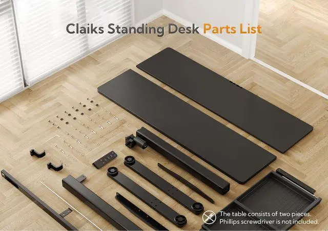 Alt view image 7 of 7 - Electric Standing Desk with Drawer 48 x 24 Inch Black | Metal steel frame, supports 176 lbs, 28.35 to 46.46 inch height range, 3 memory settings, 45 dB motor