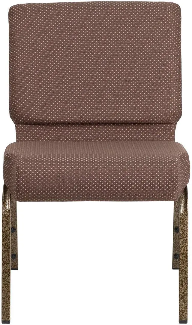 Alt view image 3 of 7 - Brown Dot 21" W Stacking Church Chair, 4-Pack | Gold Vein Frame, Fabric Upholstery