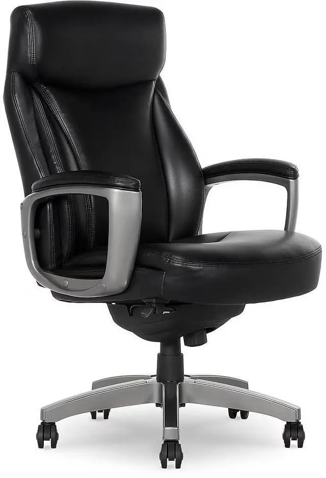 Main image of La-Z-Boy Arcadian Ergonomic Executive Chair, Bonded Leather, Black, 29.5D x 28W x 43.25-46.25H inches, 275 lbs Weight Capacity