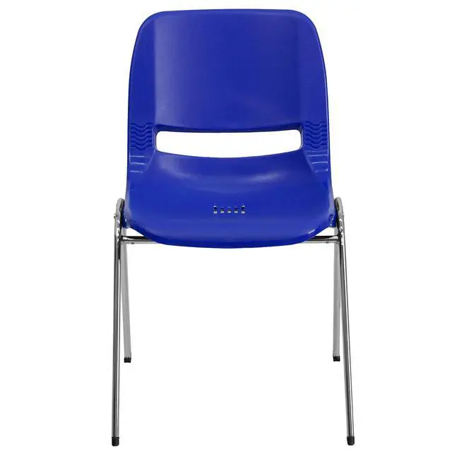 Alt view image 5 of 7 - Navy Fabric Ergonomic Office Chair | Chrome Frame, Ergonomic, Shell Seat, 440 LBS. Weight Capacity
