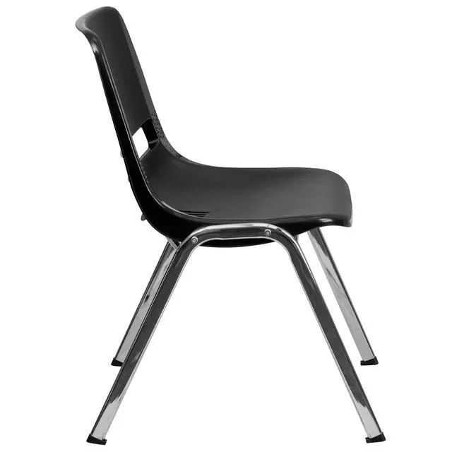 Alt view image 6 of 7 - Black Fabric Ergonomic Office Chair | Chrome Frame, Ergonomic, Shell Seat, 440 LBS. Weight Capacity