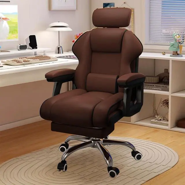 Alt view image 7 of 7 - Executive Office Chair Reclining with Footrest Ergonomic Computer Desk with Lumbar Support Big and Tall Home High Back Gaming Chair for Office Home Study