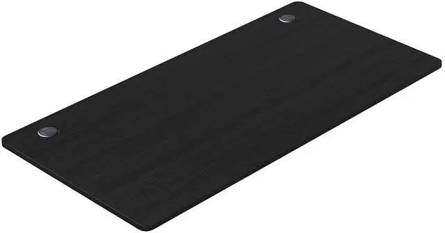 Main image of Universal Wood Table Top, 55 x 28 inch Solid One-Piece Desk top for Standard & Sit to Stand Height Adjustable Home Office Desk Frame, Rectangular Countertop Tabletop with 2 Cable Holes, Black