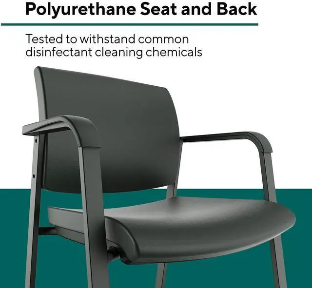 Alt view image 2 of 7 - Workplace 2.0 Guest and Reception Chair, Polyurethane, Black | Comfortable seating for reception areas and everyday office use