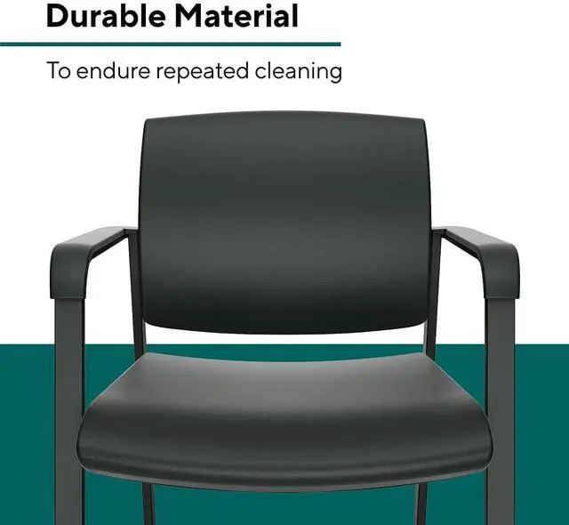 Alt view image 3 of 7 - Workplace 2.0 Guest and Reception Chair, Polyurethane, Black | Comfortable seating for reception areas and everyday office use