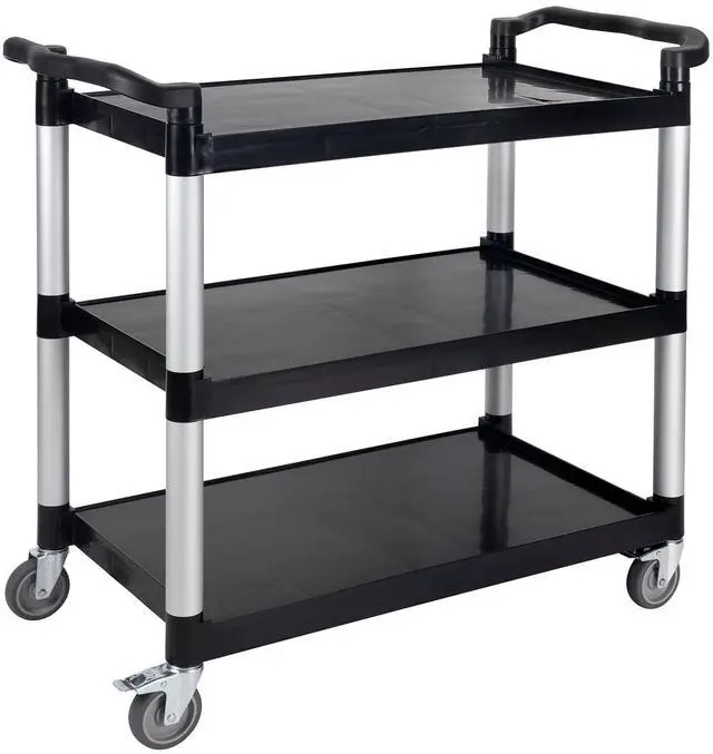 Main image of ® Heavy Duty 3-Tier Rolling Cart, Service Utility Cart on Wheels, 550lbs Capacity, Lockable & Silent Wheels, Anti-Rust, Easy Clean for Restaurant, Office, Dorm, Garage, Kitchen Storage