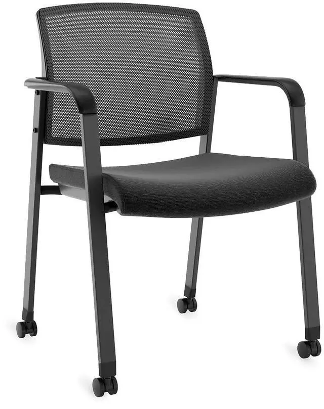 Main image of Workplace 2.0 Stackable Guest and Reception Chair, Black Mesh | Comfortable seating for reception areas and everyday office use