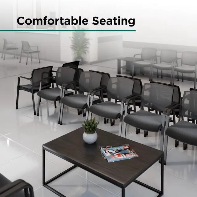 Alt view image 5 of 7 - Workplace 2.0 Stackable Guest and Reception Chair, Black Mesh | Comfortable seating for reception areas and everyday office use