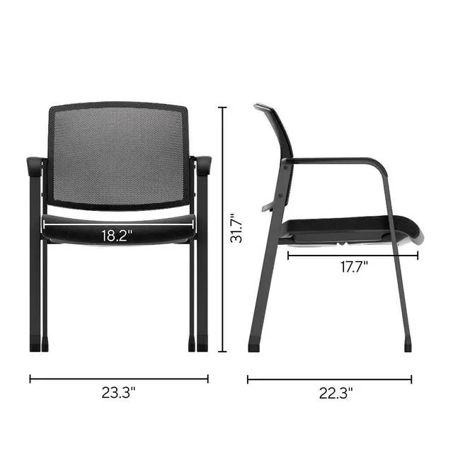 Alt view image 7 of 7 - Workplace 2.0 Stackable Guest and Reception Chair, Black Mesh | Comfortable seating for reception areas and everyday office use
