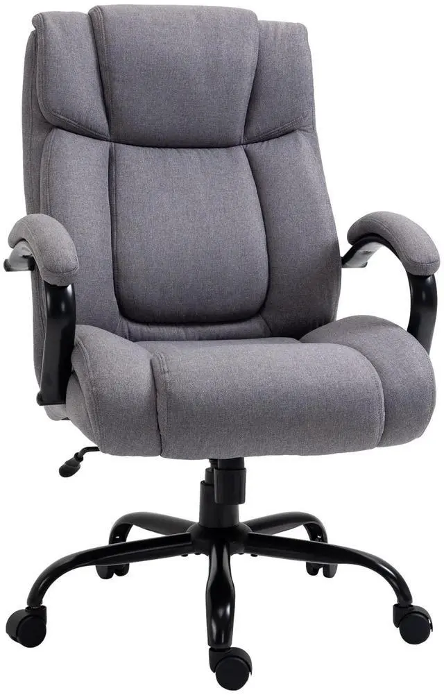 Main image of Big and Tall Executive Office Chair 485lbs Tilt Light Gray | Wide Seat, High Back Computer Desk Chair, Adjustable Height