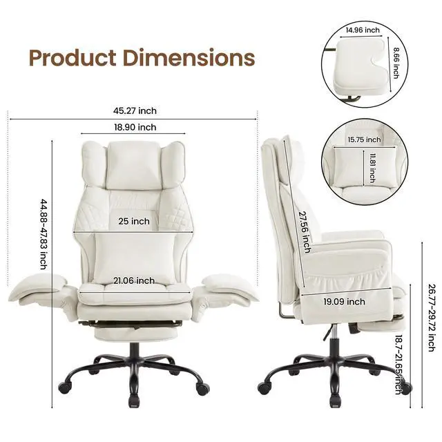 Alt view image 2 of 7 - Criss Cross Office Chair, Big and Tall Desk Chair Comty with Foot Rest | Cross Legged Office Chair with Flip-Up Armrests, Computer Chair with Pocket Spring Seat and Lumbar Pillow, Velvet, Beige
