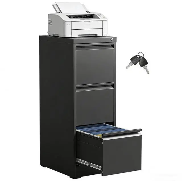 Main image of 3 Drawer File Cabinet with Lock, Metal Filing Cabinets for Home Office | Vertical File Cabinet Heavy Duty Steel Office Storage Cabinet for Letter/Legal/A4 Size Files, Easy Assembly
