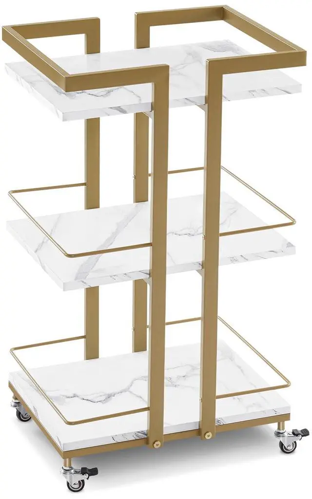 Main image of Salon Trolley Cart on Wheels, 3-Tier Metal Utility Cart 2033