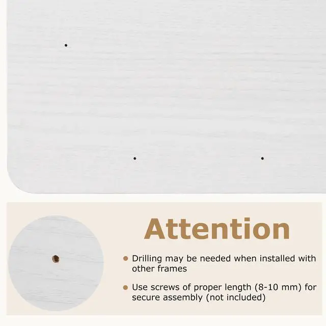 Alt view image 5 of 7 - Universal Wood Table Top, 48 x 24 inch Solid One-Piece Desk top for Standard & Sit to Stand Height Adjustable Home Office Desk Frame, Rectangular Countertop Tabletop with 2 Cable Holes, White