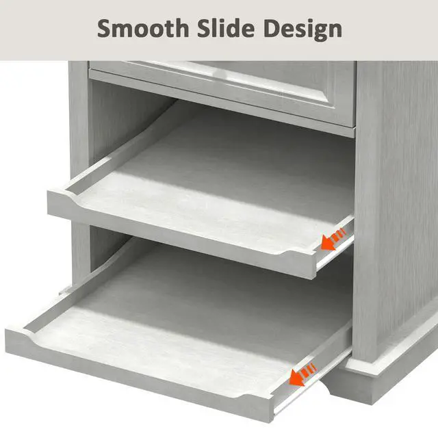 Alt view image 5 of 7 - Lateral File Cabinet 3 Drawer File Cabinet with Charging Station, Printer Stand with Open Adjustable Storage Shelves, Lateral Filing Cabinet for Home Office