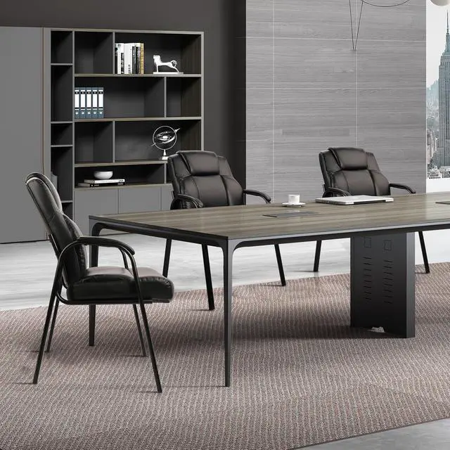 Alt view image 2 of 7 - Heavy Duty Guest Chair with Padded Armrests, Executive Leather Soft Reception Chair 400lbs Capacity for Office Conference Waiting Meeting Room, Black (2 Pack)