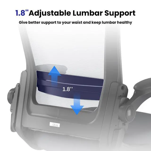 Alt view image 6 of 7 - Drafting Chair Tall Office Chair for Standing Desk with Up & Down Flip-Up Armrest, 9 Adjustable Height High Desk Chair with Footrest Ring, 120° Recline Mesh Ergonomic Chair, 300 lbs