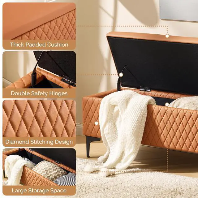 Alt view image 5 of 7 - Waiting Room Bench with Storage, Faux Leather Office Guest Chair Lobby Seating, Reception Furniture for Small Salon Barbershop Conference Business