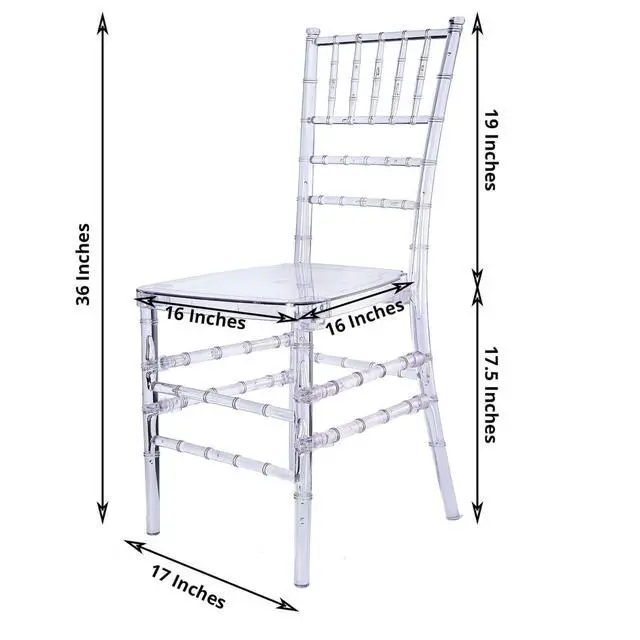 Alt view image 2 of 7 - Efavormart Pack of 4 | Clear Resin Transparent Chiavari Chair Armless Stackable Chairs Crystal Clarity, Invisible Plastic Construction, Unique Style