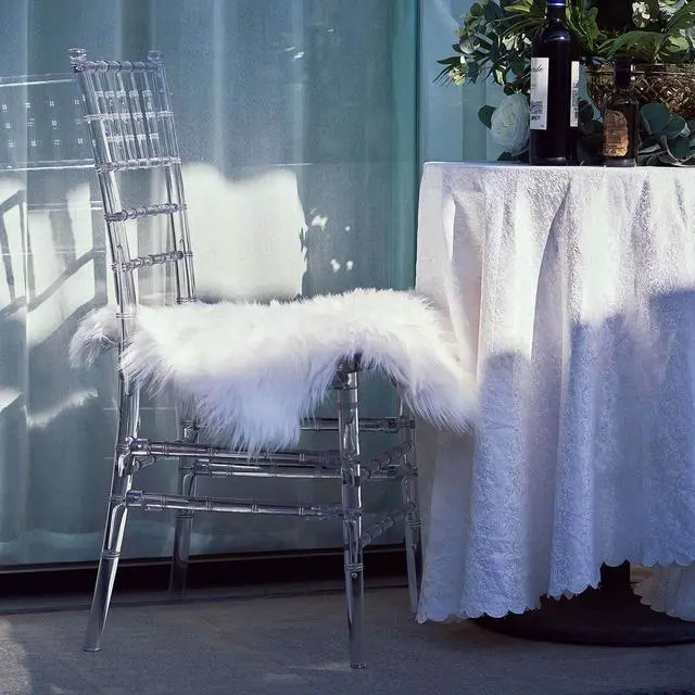 Alt view image 3 of 7 - Efavormart Pack of 4 | Clear Resin Transparent Chiavari Chair Armless Stackable Chairs Crystal Clarity, Invisible Plastic Construction, Unique Style
