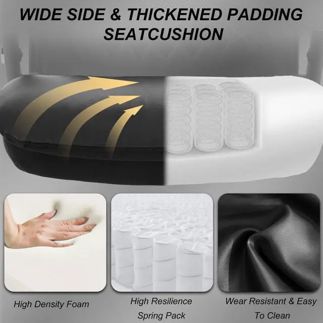 Alt view image 7 of 7 - Big and Tall Office Chair, 650lbs Capacity Wide Office Chair for Heavy People, Ergonomic High Back Office Chair with Upgraded Quiet Rubber Wheel, 5D Flip Arms