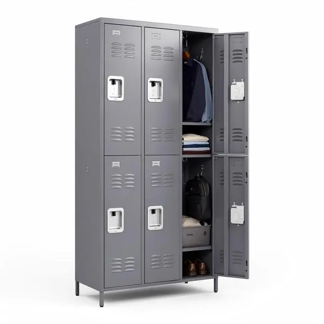 Main image of 72" Height Metal Lockers for Employees with 6 Door,Heavy Duty | Steel Storage Locker with Card Slot for Home Office School Gym Garage,Locker with Lock for Sports,Employees,Assembly Required