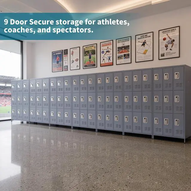 Alt view image 5 of 7 - 72" Height Metal Lockers for Employees with 9 Door,Heavy Duty | Steel Storage Locker for Home Office School Gym Garage,Locker with Lock for Sports,Employees,Assembly Required