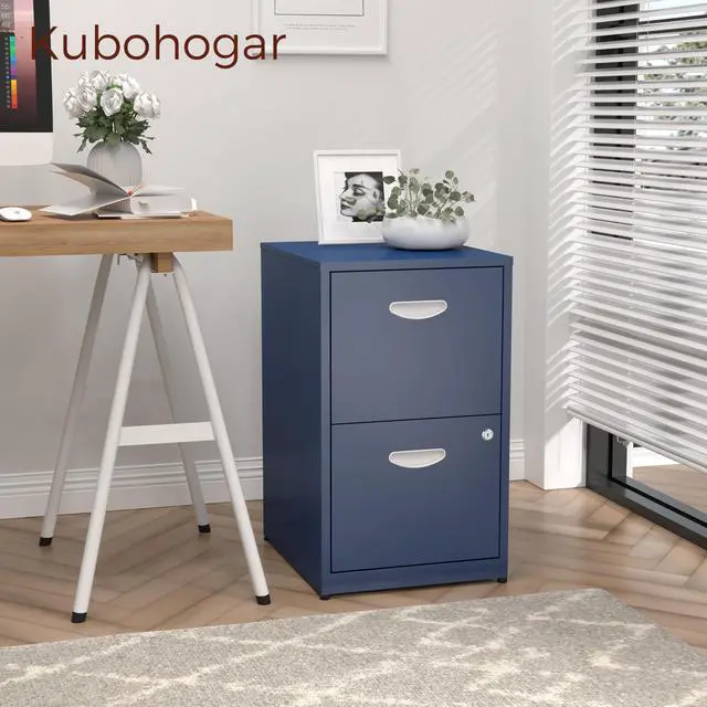 Alt view image 2 of 7 - 2 Drawer File Cabinet with Lock, Metal Filing Cabinet for Office | Small File Cabinets for Home Office, Under Desk Vertical File Cabinet Fit Hanging Files, Letter & A4 Documents