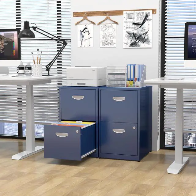 Alt view image 4 of 7 - 2 Drawer File Cabinet with Lock, Metal Filing Cabinet for Office | Small File Cabinets for Home Office, Under Desk Vertical File Cabinet Fit Hanging Files, Letter & A4 Documents