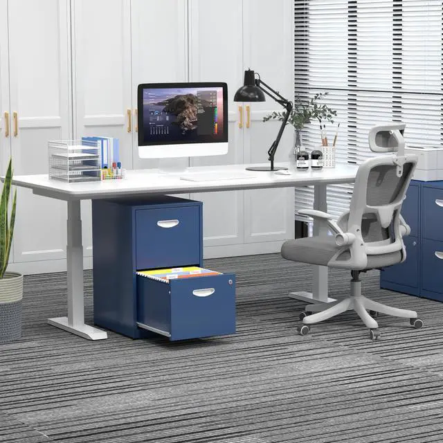 Alt view image 5 of 7 - 2 Drawer File Cabinet with Lock, Metal Filing Cabinet for Office | Small File Cabinets for Home Office, Under Desk Vertical File Cabinet Fit Hanging Files, Letter & A4 Documents