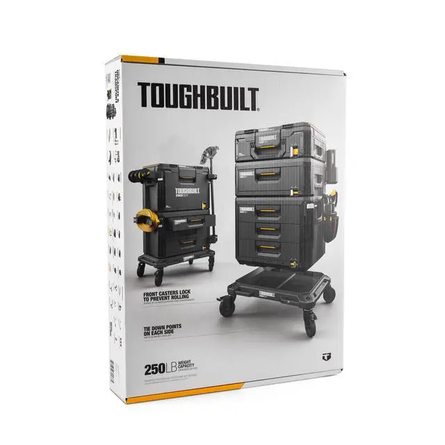 Alt view image 7 of 7 - StackTech 4-Wheel Cart Tool Box Dolly with 4 Locking Casters | Heavy-Duty Rolling Base with Automatic Lock System & Tie-Down Points, Fits StackTech Toolboxes, Organizers & Coolers