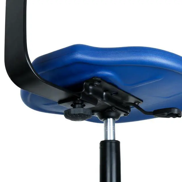 Alt view image 6 of 7 - ® Deluxe Polyurethane Drafting Lab Stool Chair, 18" Adjustable Footring, 10" Adjustable Height, 450 lbs seat Capacity, Heavy Duty (Blue)