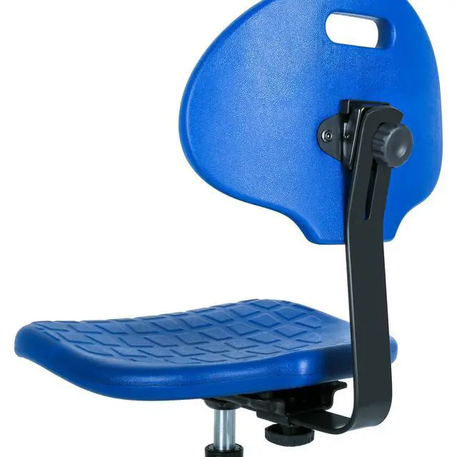Alt view image 7 of 7 - ® Deluxe Polyurethane Drafting Lab Stool Chair, 18" Adjustable Footring, 10" Adjustable Height, 450 lbs seat Capacity, Heavy Duty (Blue)