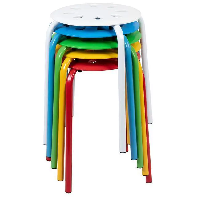 Alt view image 3 of 7 - Plastic Nesting Stack Stools-School/Home | 17.5"Height, Assorted Colors (5 Pack)