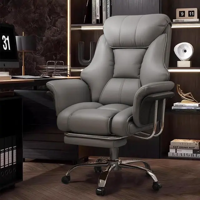Main image of Big and Tall Office Chair Wide Seat Ergonomic Leather Executive Desk Chair with Leg Rest, Heavy-Duty 550 lbs Adjustable Height Computer Gaming Chairs