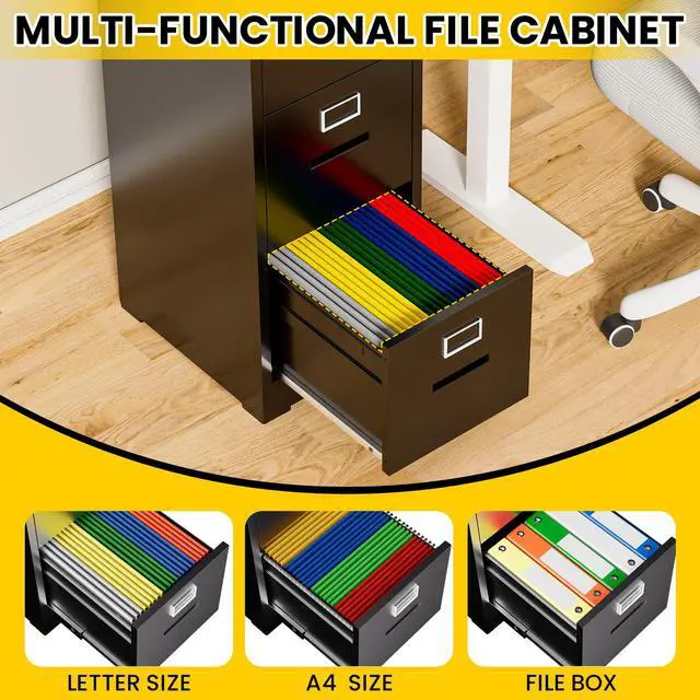 Alt view image 4 of 7 - Metal File Cabinet with Drawer Heavy Duty Locking File Cabinets | Home Office Steel Filing Cabinet Vertical File Cabinets for Legal/Letter Size File,Assembly Required