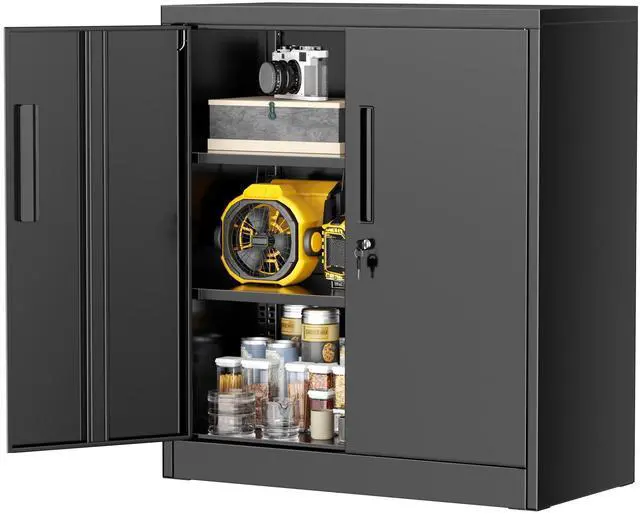 Main image of Metal Garage Storage Cabinet, 36" Locking File Cabinet with Adjustable Shelves and 2 Doors for Home Office,School, Black