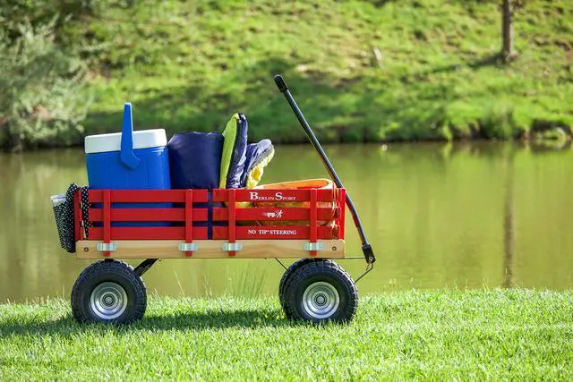 Alt view image 3 of 4 - Berlin Flyer Sport Wagon - Model F410 - Amish Made in Ohio, USA - 10" No-Flat Tires (Orange)